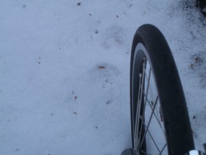 積雪にて下山